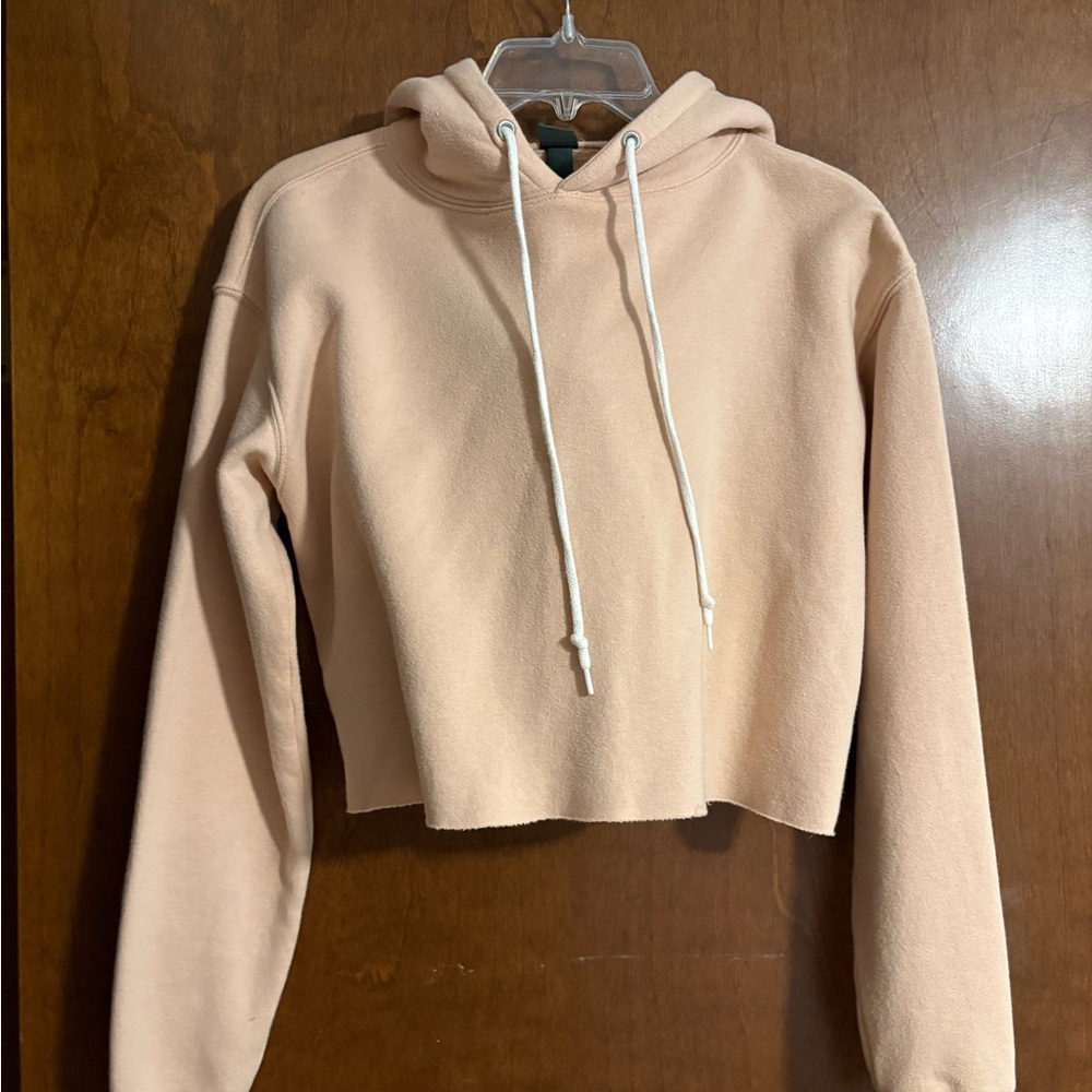 Peach Cropped Hoodie